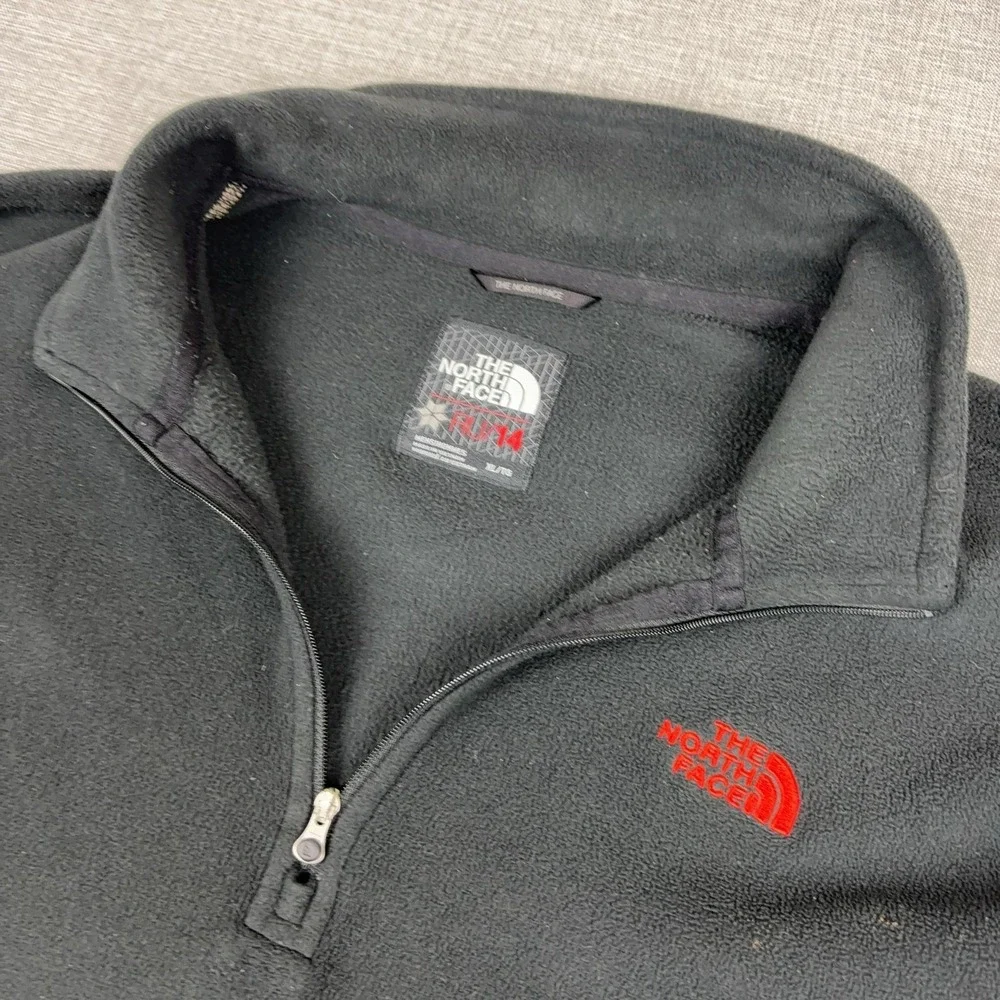 The North Face Jacket Mens XL Black Polartec Fleece 1/4 Zip Russia Olympics 2014